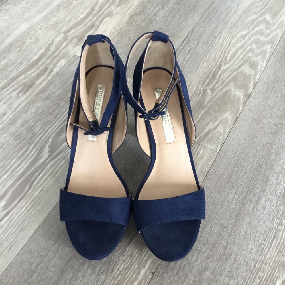 Audrey Brooke Blue Block Heel Sandals Size 7.5 $40 - Picture 5 of 15